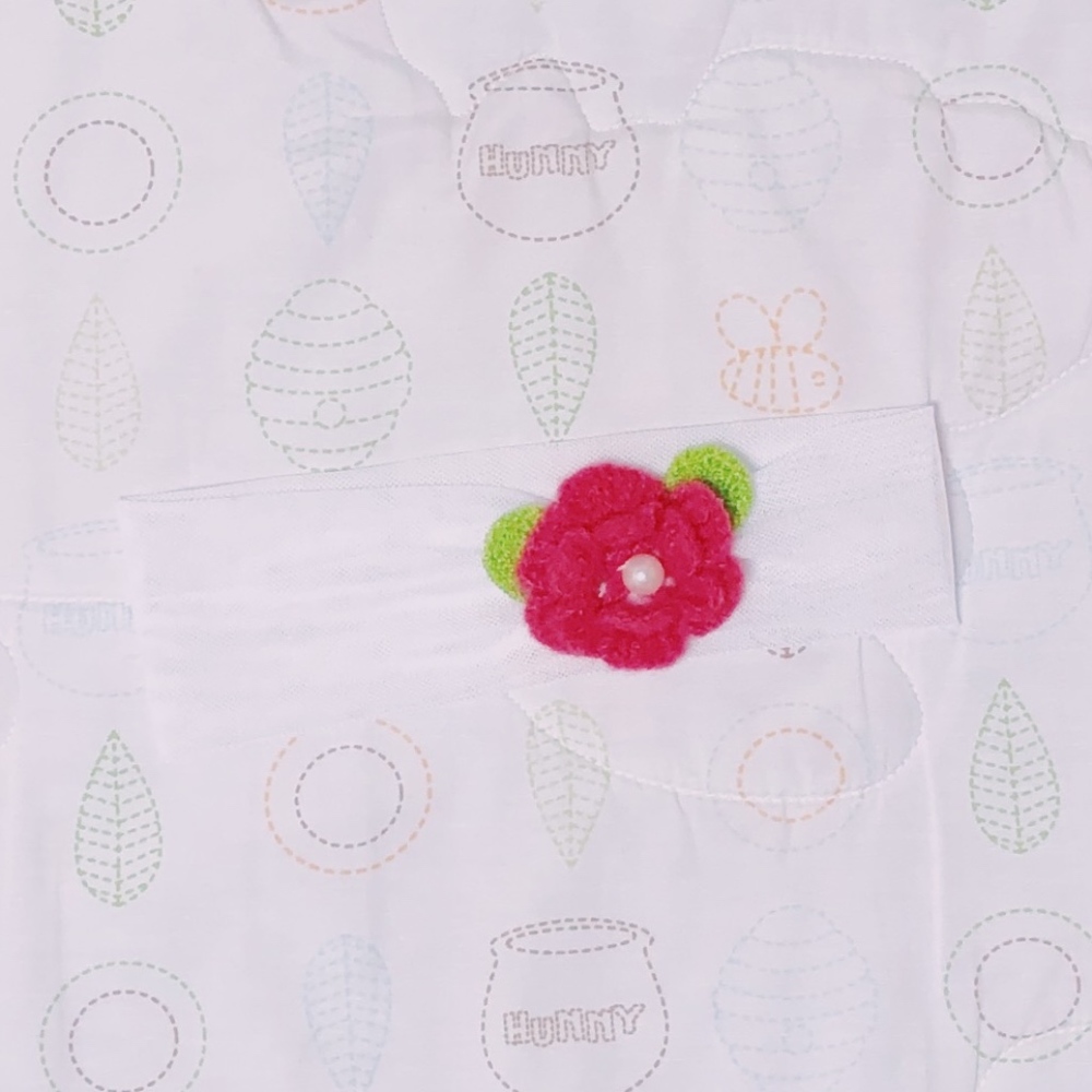 kids mesh headband with crochet flower